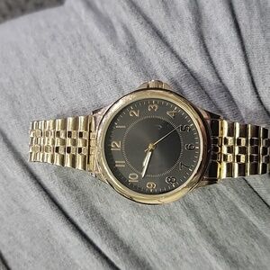 Gold and black watch mens